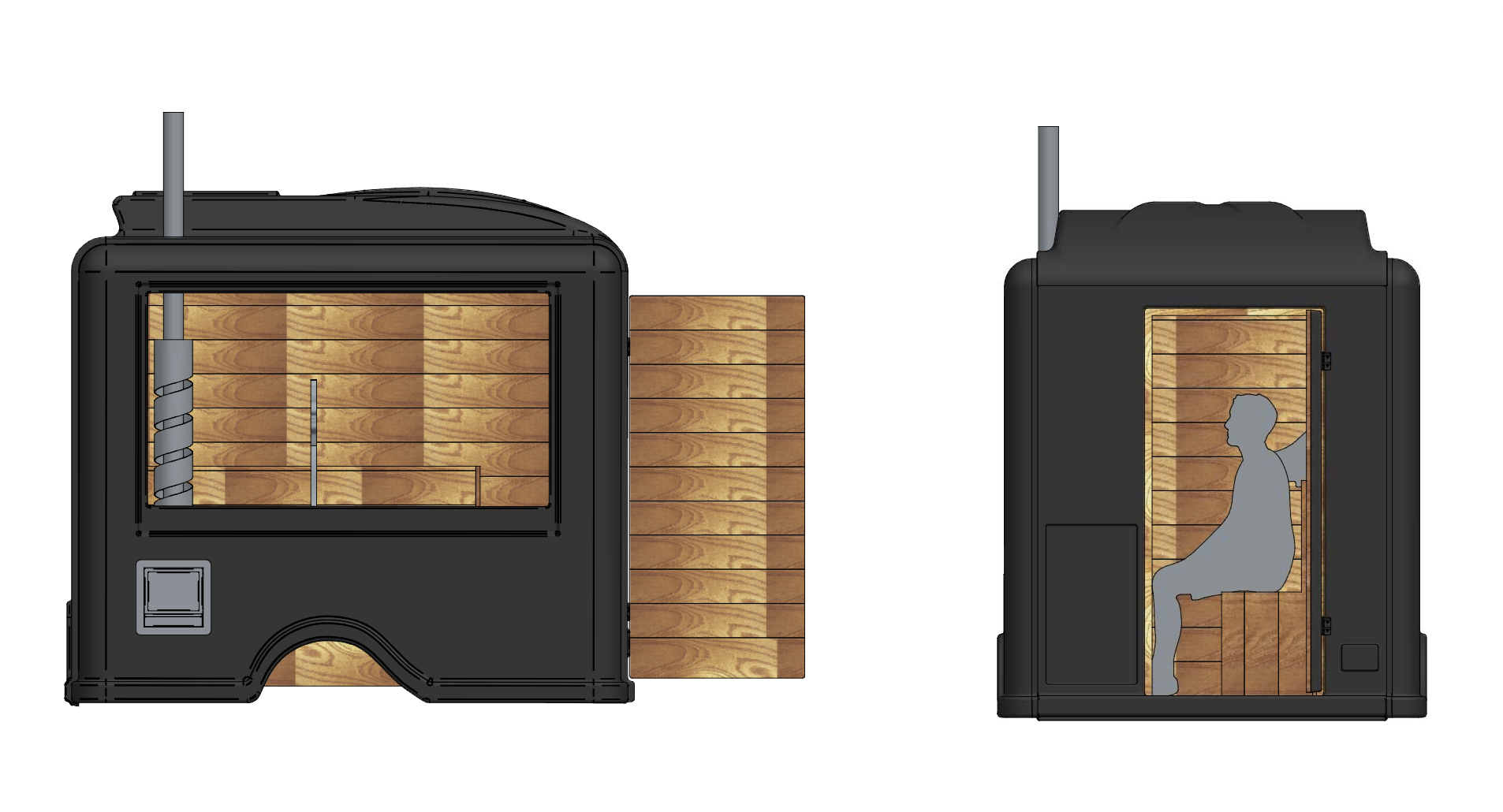 Sauna Stove and Glass Window